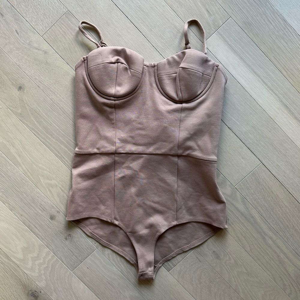 LPA beige bustier style bodysuit